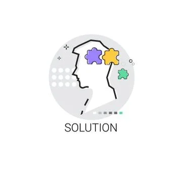 Solution Think New Idea Inspiration Creative Process Business Icon Illustrazione stock