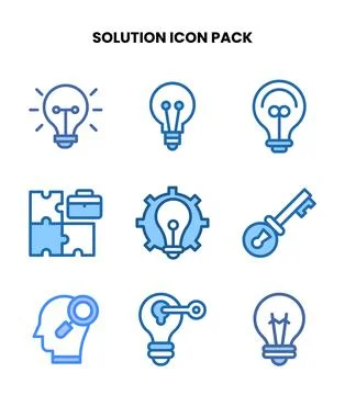 Solution Two Colour Design Icons Pack Stock Illustration