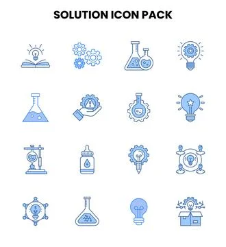 Solution Two Colour Graphics Icons Pack Stock Illustration