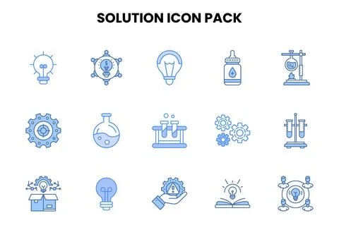 Solution Two Colour Graphics Icons Pack Stock Illustration