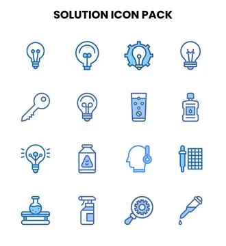 Solution Two Colour Graphics Icons Pack Иллюстрация