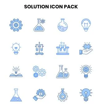 Solution Two Colour Set Icons Pack 스톡 일러스트