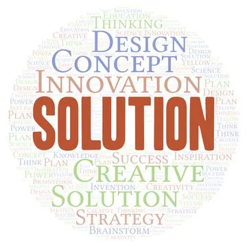 Solution typography word cloud create with the text only. イラスト素材