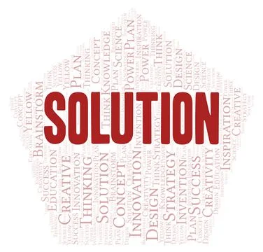 Solution typography word cloud create with the text only. イラスト素材