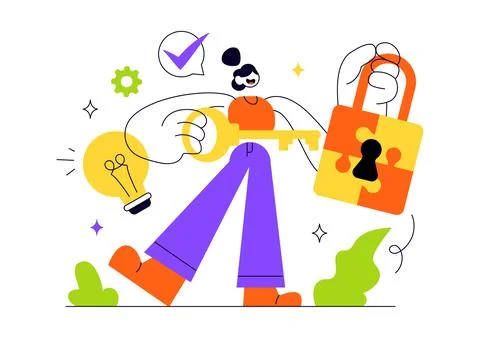 Solution Vector Illustration Featuring Creative Problem Solving, Innovative.. イラスト素材