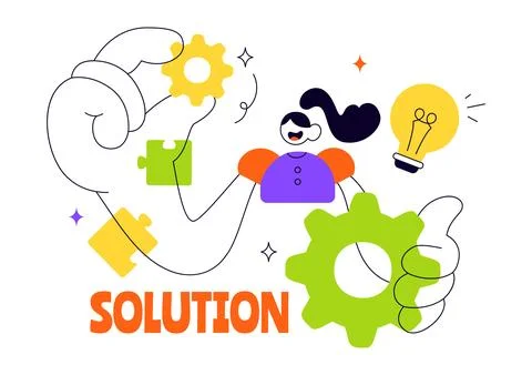 Solution Vector Illustration Featuring Creative Problem Solving, Innovative.. イラスト素材