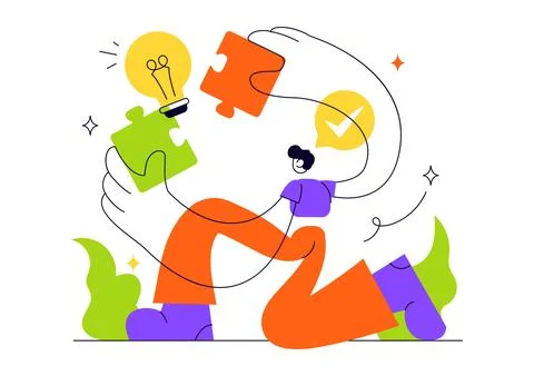 Solution Vector Illustration Featuring Creative Problem Solving, Innovative.. イラスト素材