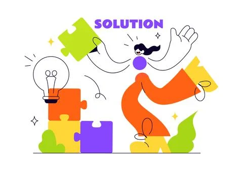 Solution Vector Illustration Featuring Creative Problem Solving, Innovative.. イラスト素材