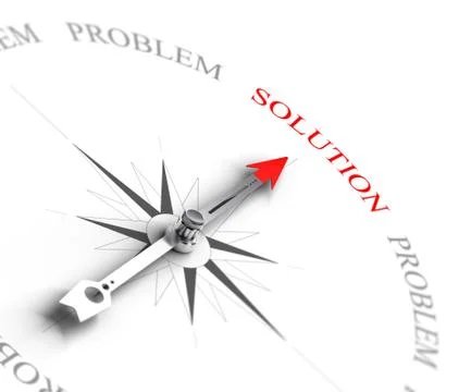 Solution vs Problem Solving - Business Consulting Stock Illustration
