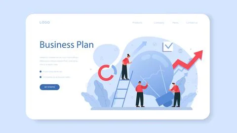 Solution web banner or landing page. Solving the problem and finding Stock Illustration