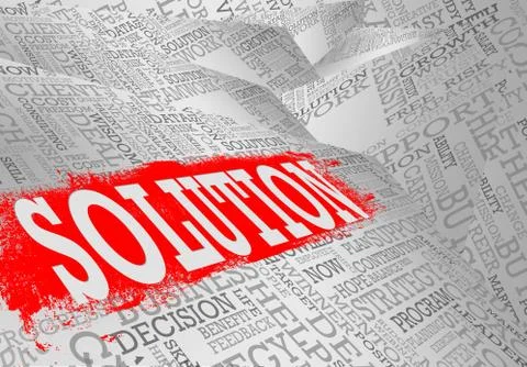 Solution word cloud business concept イラスト素材