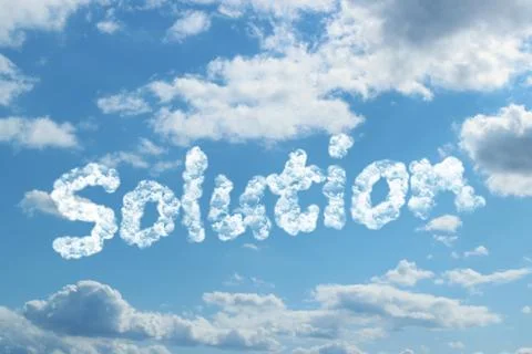 Solution word on cloud. Illustrazione stock
