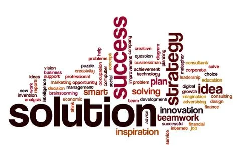 Solution word cloud Illustrazione stock