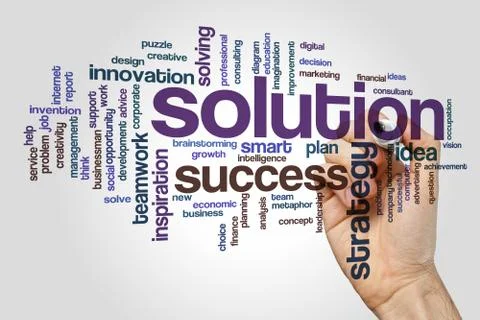 Solution word cloud イラスト素材