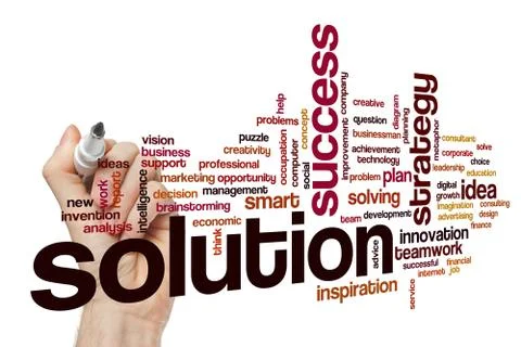 Solution word cloud Stock Photos
