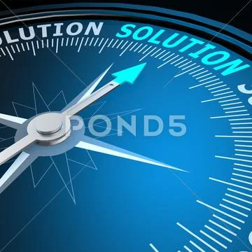 Solution word on compass Иллюстрация