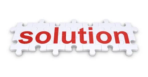 Solution word made of puzzle pieces Stock Illustration