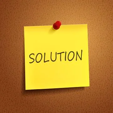 Solution word on post-it Stock Illustration