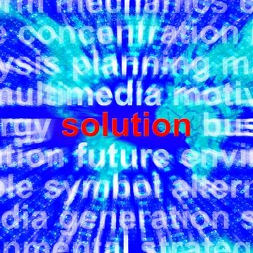 Solution Word Showing Success Acheivement 3d Rendering Stock Illustration