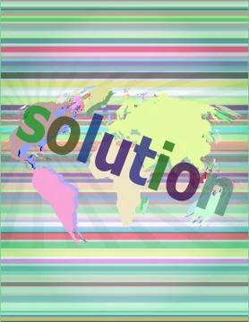 Solution. The word solution on digital screen, business concept Stock Illustration