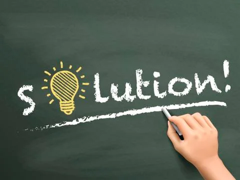 Solution word written by hand Stock Illustration