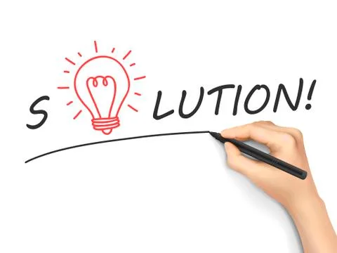 Solution word written by hand Stock Illustration