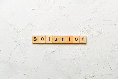 Solution word written on wood block. solution text on table, concept Stock Photos