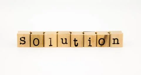 Solution wording isolate on white background Stock Photos