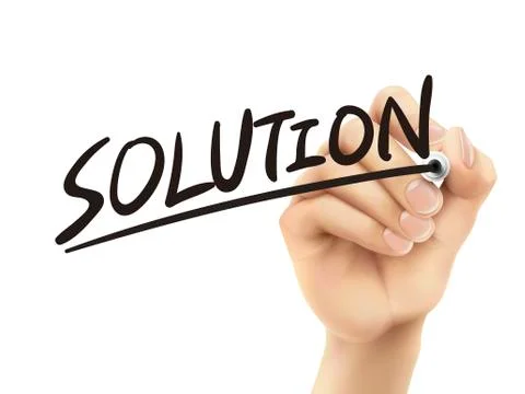 Solution written by hand Stock Illustration
