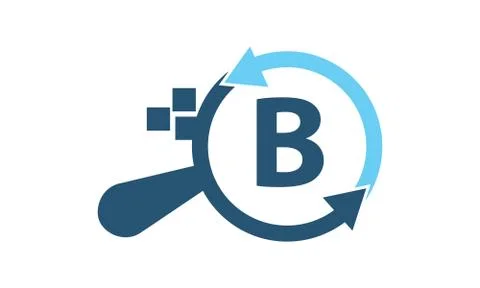 Solutions Apps Searching Initial B Stock Illustration