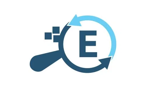 Solutions Apps Searching Initial E 스톡 일러스트