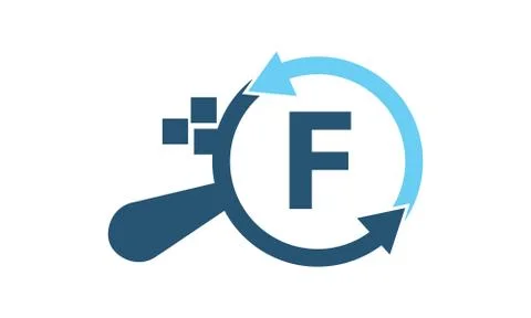 Solutions Apps Searching Initial F Illustrazione stock