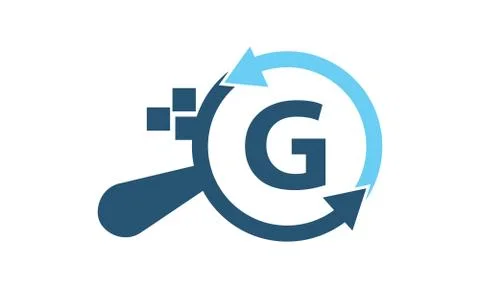 Solutions Apps Searching Initial G Stock Illustration
