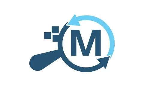 Solutions Apps Searching Initial M 스톡 일러스트
