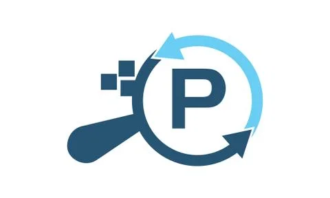 Solutions Apps Searching Initial P Stock Illustration
