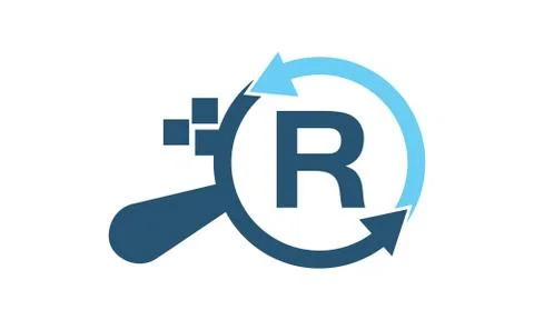 Solutions Apps Searching Initial R Stock Illustration