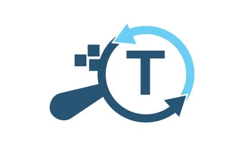 Solutions Apps Searching Initial T Stock Illustration