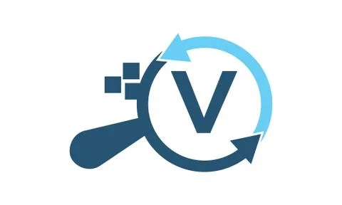 Solutions Apps Searching Initial V Stock Illustration