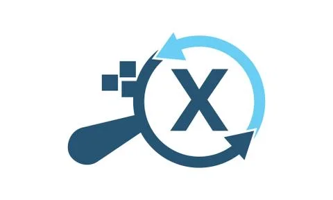 Solutions Apps Searching Initial X Stock Illustration