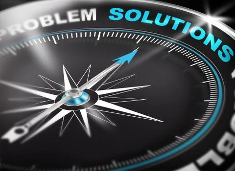 Solutions compass Concept 3d Stock Illustration