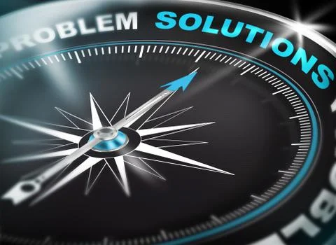 Solutions compass Concept 3d Stock Illustration