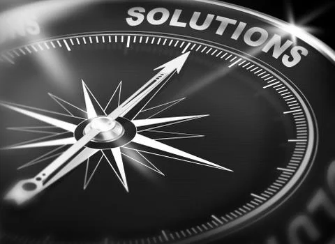 Solutions compass Concept 3d Stock Illustration
