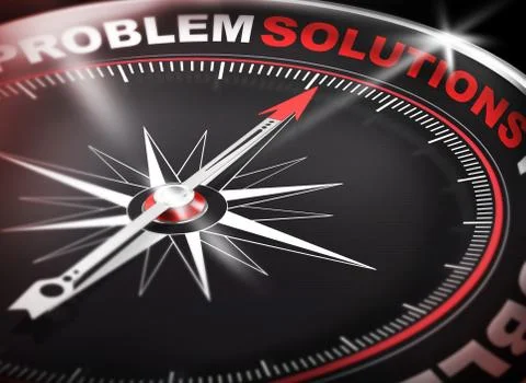 Solutions compass Concept 3d Stock Illustration