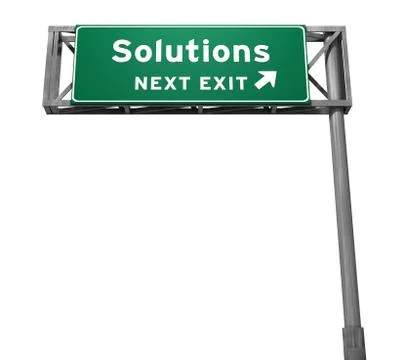 Solutions Freeway Exit Sign Ilustração Stock