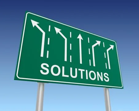Solutions road sign Stock Illustration