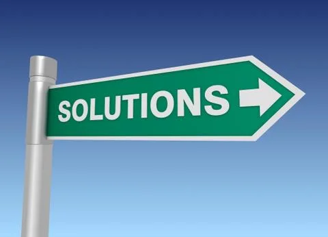 Solutions road sign Stock Illustration