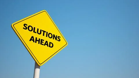 Solutions sign with clipping path. Stock Illustration