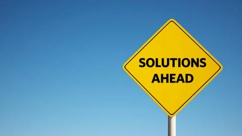 Solutions sign with clipping path. Stockillustratie