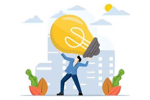 Solutions to solve problems, finding new ideas, concepts. Stock Illustration