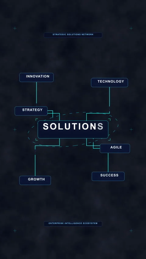 Solutions technology business data innovation digital cyber motion graphic Stock Footage 347063227